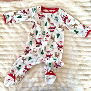Carter's Santa and Reindeer Print Footie